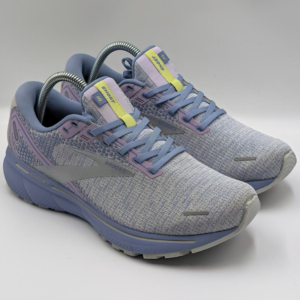 Brooks Ghost 14 Lilac Purple Lime Womens 10 Medium B (UK 8) Running Shoes
